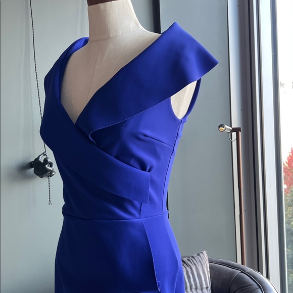 New Chiara Boni La Petite Robe Draped Faux Wrap Dress Size 40 IT / 4 US - Picture 7 of 11